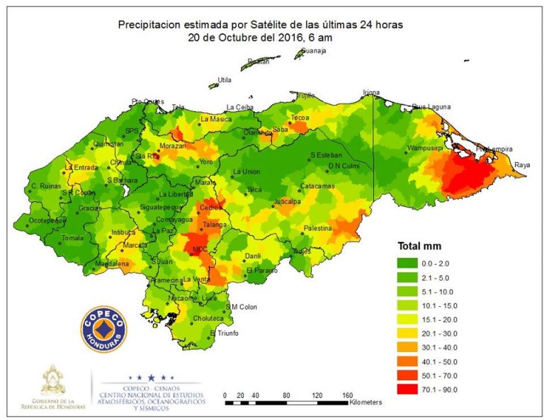 COPECO: varios sectores del país se mantienen en Alerta Roja