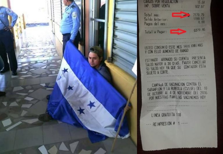 Ciudadano de Tela protesta por recibo de luz , walter chacon